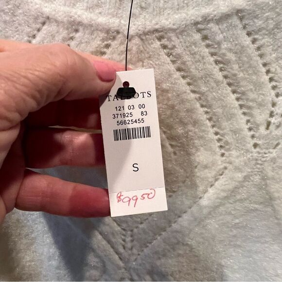 Talbots Elegant White Cable Knit Sweater - Picture 4 of 6